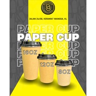 BUNGKUS GROCERY PAPER CUP WITH LID 16oz/12oz/8oz