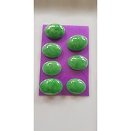 Mặt Nhẫn Oval lớn đá cẩm thạch xanh tự nhiên  Size mặt nhẫn dài 19mm x cao 14mm x dầy 5mm Màu xanh n
