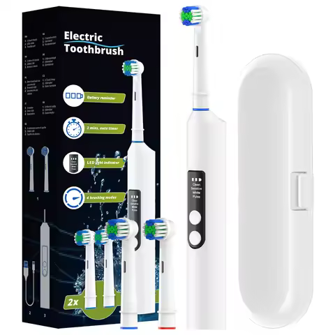 Intelligent Rotating Electric Toothbrush, 4 Modes Smart Rechargeable Rotary Toothbrush Compatible wi