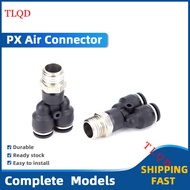 Y Style Push In Fittings Pneumatic Quick Connector PX Tube OD 4 6 8 10 12mm Male Thread Size M5 1/8 