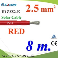 NC 8 Meters Solar Wire PV1 H1Z2Z2-K 1x2.5 Sq.mm. DC Cable Cell Red..