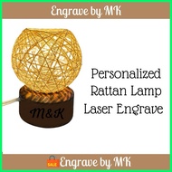✿ ⭐ ✲ Personalized Rattan Lamp Laser Engrave for Souvenirs Ninong Ninang Wedding Birthday