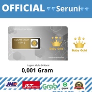 (SERUNI) Logam Mulia Baby Gold Emas Mini 0.001 gram