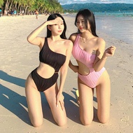 swimming suit woman Musim panas gaya Korea baju renang sehelai wanita seksi berongga terbuka satu ba