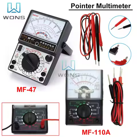 Pointer Multimeter MF-47 MF-110A DC AC 1000V Multimeter Portable Mechanical Pointer Type Multimeter 