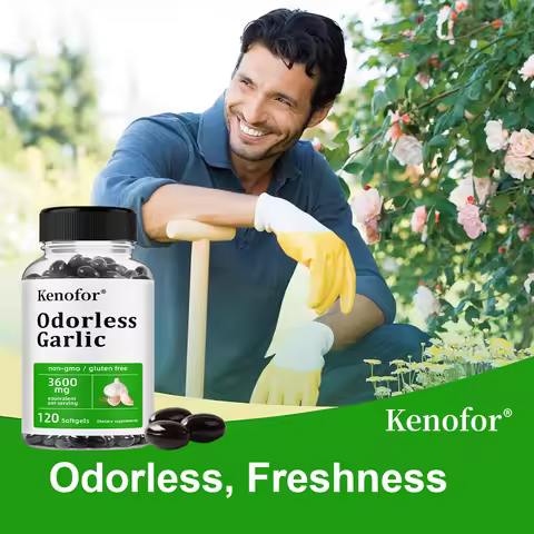 Odorless Garlic Softgels | 120 Count | Ultra Potent Garlic Extract | Non-GMO & Gluten Free