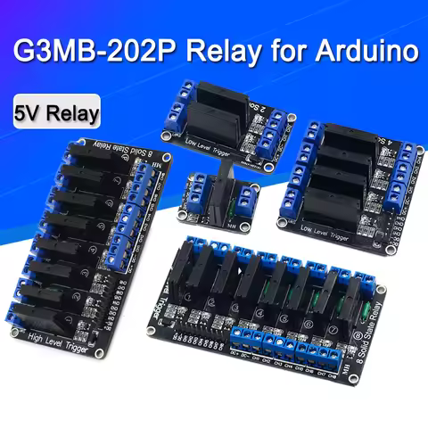 5V 1/2/4/6/8 Channel Solid State Relay Module Hight / Low Level SSR G3MB-202P 240V 2A Output with Re