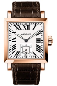 AGELOCER Men's Top Brand Square Automatic Mechanical Stainless Steel Rome Dial Luminous Analog Fashi