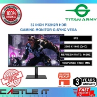 Titan Army P32H2R 32" IPS 2K QHD 165Hz 1ms HDR Gaming Monitor G-Sync VESA