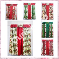 Curtain Co. | 3in1 Smack Sheer Overlap Christmas Printed Curtain (60x72 inches each) 180x72 inches