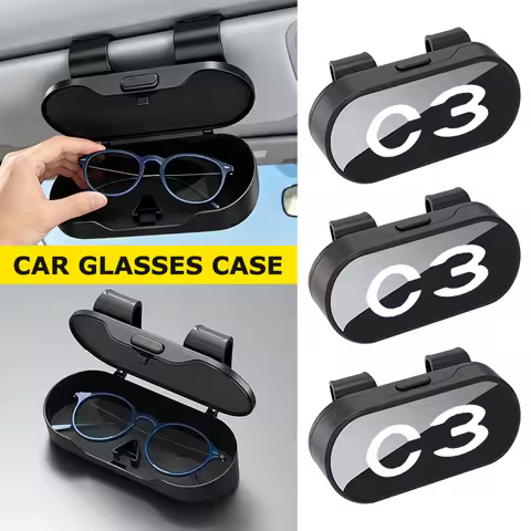 Auto Sun Visor Glasses Storage Box Portable Car Sunglasses Holder For Citroen C1 C2 C3 C4 C4L C5 C8 
