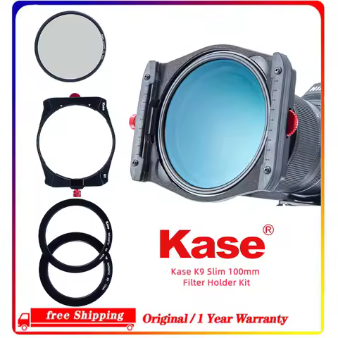Kase K9 Slim 100mm Filter Holder Kit with Magnetic CPL Filter and 67/72/77/82mm Adapter Rings for Ca