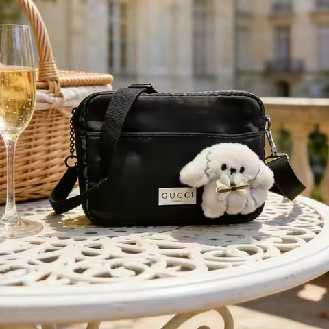Gucci Stain Resistant Multi Compartment Cosmetic Bag Detachable Shoulder Strap For Daily Commute Dat
