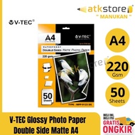 Matte Reversible Photo Paper || V-TEC Glossy Photo Paper Double Side Matte A4 220gsm MPP-9123 DS