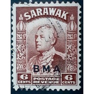 1945 SARAWAK RAJAH BROOKE 6c overprinted BMA used stamp