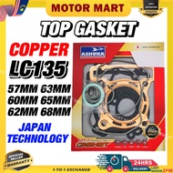 [All Size] Ashuka Topset Copper LC135/Y15ZR/FZ150i 54mm/57mm/60mm/62mm/63mm/65mm/68mm Gasket Head Ku