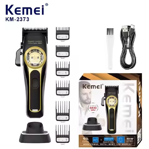Kemei Hair Trimmer Professional Hair Clipper Maglev Motor Haircut Machine Charging Base Hair Clipper