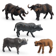 PVC solid African grassland buffalo model, attacking African male buffalo, children's educational so