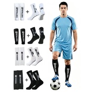 1 set of breathable elastic knitted sports socks and leg protection socks, anti slip silicone pad fo
