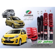 D7 Myvi 05-16 Hi Low Soft Hard Body Shift Adjustable Coilover Set