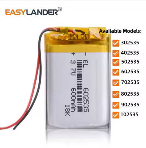 3.7V 600mAh 302535 402535 502535 602535 702535 802535 902535 102535 Rechargeable Li Polymer Lipo Bat