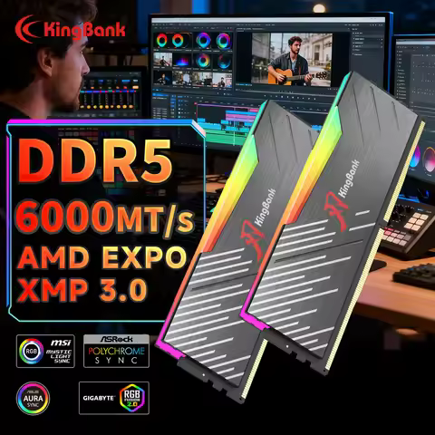 KingBank KRRB DDR5 RGB 16GB /16GBx2 6000MHz CL36 Desktop Computer Memory Select Chip CL36 1.35V PMIC