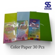 KB MIX COLOR PAPER 30 PCS  80GSM/LIGHT/DEEP/CYBER COLOR