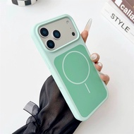 Color Splicing Liquid Silicone Magnetic Case for Magsafe iPhone 17 16 Pro Max 17Pro 16Pro ProMax I17