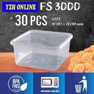 Square Microwave Disposable Plastic Food Container FS3000 (+-) 30pcs pack