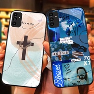 MK-74 Jesus Liquid HD Glass Casing for Samsung A05S A35 A55 A24 A14 A15 A04S A34 A25 M15 A54 S21 FE 