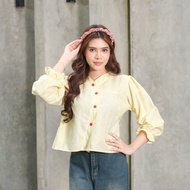 KEMEJA Yoenik Fuuka Pastel Shirt Wanita - Korean Style Shirt Wanita