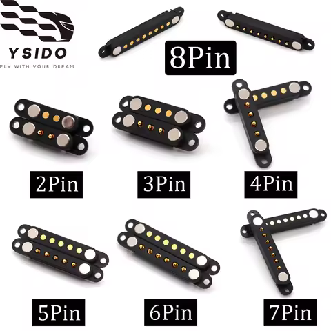 YSIDO 1/3/5Pair DC Magnetic Male Female Connector 2 3 4 5 6 7 8Pin W/Ears Magnetic Pogo Pin Connecto