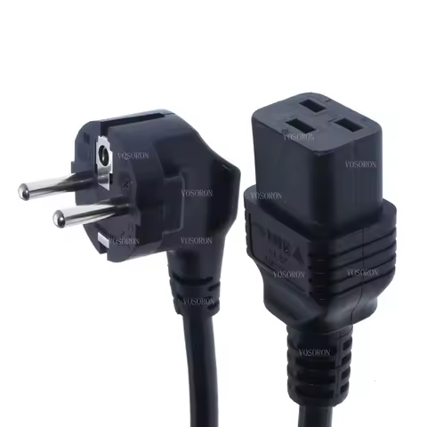 IEC 320 C19 To EU Schuko 2 Prong Plug Extension Cord For UPS PDU, Connected To C20 AC Power Cable Ad