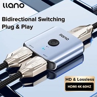 llano HDMI 2.0 Splitter 2 In 1 Out / 1 In 2 Out Two-way Switcher Adapter HDMI 4K 60Hz 20M Transmission Converter for Laptops / Game consoles/ TVs / Monitor / Projector / Switch PS4 PS5