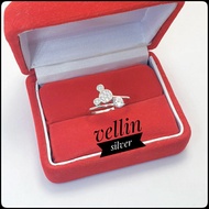 925 Sterling Silver Women's Ring with White Gold Plating - 925 Silver Mickey Ring