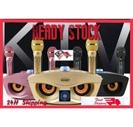 Speaker Anak Burung Hantu Family KTV SD306 Dual 2 Wireless Microphone Portable Bluetooth Speaker Mob