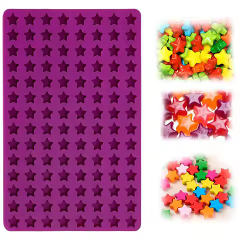 112 Cavity Mini Star Silicone Molds Fun Shaped Chocolate Molds for Homemade Dog Training Treats, Gum