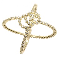 【二手】Gucci GG Running戒指，18K黃金，鑲鑽，男女通用，二手