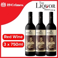 Bundle of 3 Bottles 19 Crimes Wines Range 750ml (Red Blend, Cabernet Sauvignon, Shiraz, Hard Chardonnay)