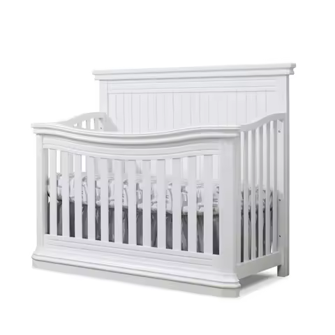 Sorelle Furniture Primo Crib, Classic 4-In-1 Convertible Crib, White Crib Made of Wood, Non-Toxic Fi