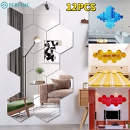 Hexagonal Self-adhesive Honeycomb Wall Sticker 3D PVC Mirror Home Background Wall DIY Beautification Decoration Patch Perfine