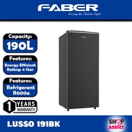 Faber LUSSO 191BK Single Door Refrigerator 160L/Peti Sejuk 1 Pintu 160L