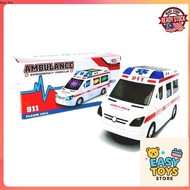TOYS AMBULANCE CAR EMERGENCY RESCUE TOY CAR  WITH LIGHT AND SOUND KIDS GIFT