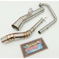 Open spec KOU super open 1set Canister+Big elbow pipe for xrm 125 110 100 wave fury rs smash 100 110