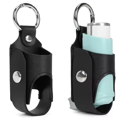 Portable Cough Storage Bag Antibacterial Spray Bottle Use PU Leather Protective Case Night Asthma In