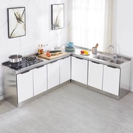 Stainless Steel Kitchen Cabinet Glass Cabinet Door Stove Integrated Household Assembly Cupboard Stor