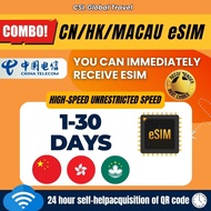 【CLS】China Hong Kong Macau eSIM |  Auto VPN  |  Google Instagram Whatsapp etc  | High Speed 20GB Tra