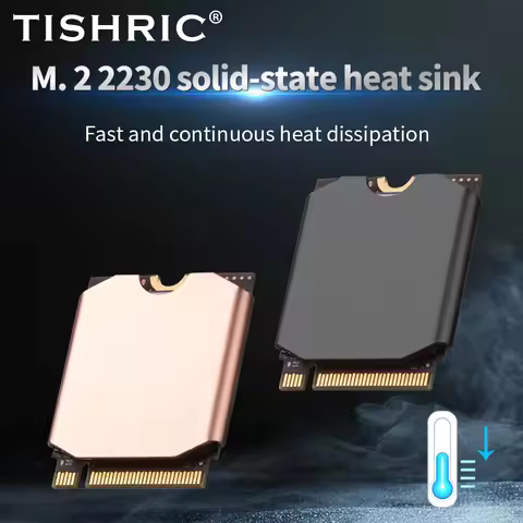 TISHRIC Graphene Purple Copper SSD M2 Radiator M.2 NVMe NGFF 2230 PCIe SATA HardDisk Heatsin With Th