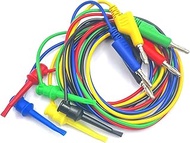 5pcs 4mm Stackable Banana Plug to Mini Grabber Clips Flexible Test Cable Wires,39 Inch Banana to Tes