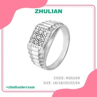 ZHULIAN Rhodium Plated 925 Silver Ring for Men Cincin Tunang/Nikah Lelaki